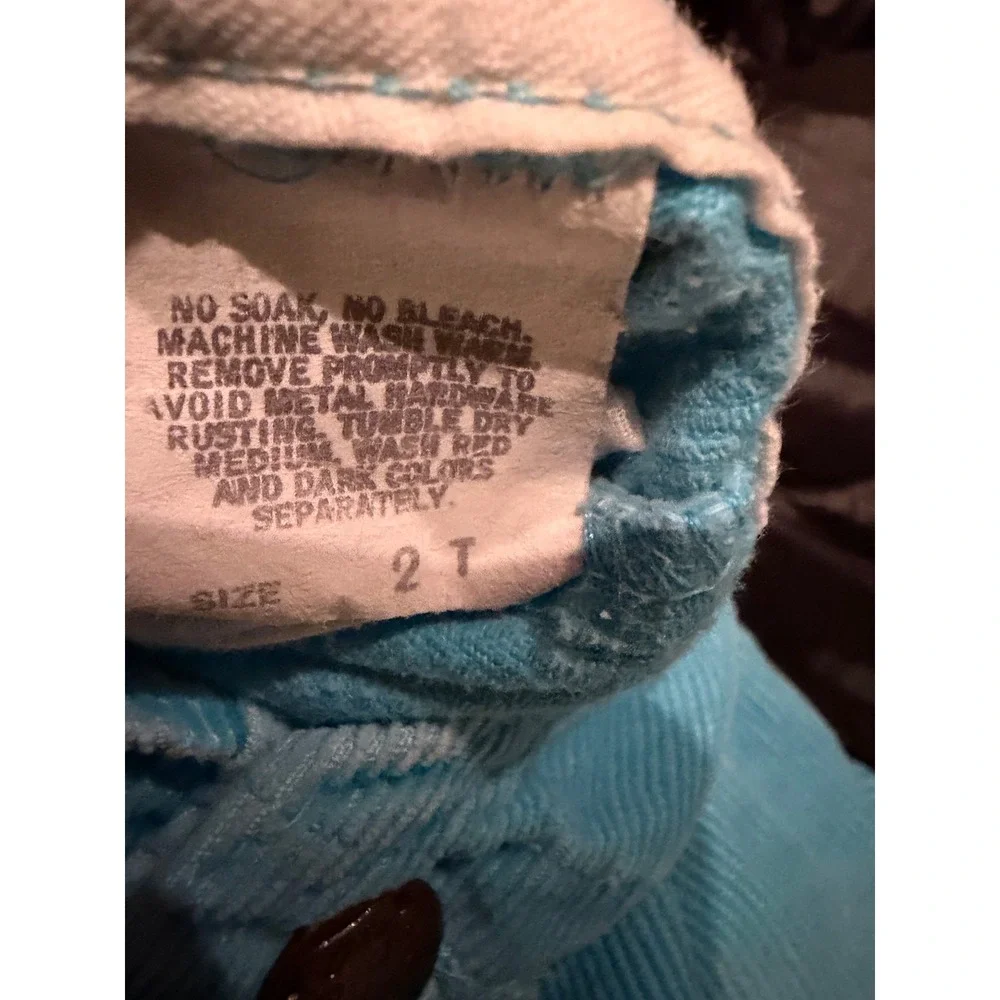 OshKosh B'Gosh Vintage 90s Corduroy Overalls Turquoise Toddler 2T Made in USA